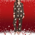 thumbnail image 4 of Censtreet Christmas Womens Pajama Sets 2 Piece Long Sleeve Sleepwear Soft Button Down Pjs Lounge Set, 4 of 7