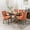 Orange, variant on Fabric Upholstered Dining Chairs Set of 4, Wingback Dining Room Chairs with Tufted Back, Bronze Nail Head and Solid Wood Legs, Luxury Ultra Side Dining Chairs for Living Room Kitchen, Beige