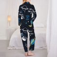 thumbnail image 6 of Goofa Space Printed Women’s 2 Piece Pajama Set Super,Pajamas Women's Long Sleeve Sleepwear Soft Button Down Loungewear Pjs Lounge Set Nightwear-, 6 of 9