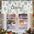 thumbnail image 5 of Christmas Snowflakes Valances for Windows, 54 x 18in, Letters Green Gold Winter Xmas Rod Pocket Kitchen Valance Curtain Light Filtering Window Treatments for Living Room Bedroom, 1 Panel, 5 of 7