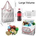 thumbnail image 3 of 5 Pack Foldable Shopping Bag,White Christmas Tree Pattern Reusable Grocery Bags with Pockets,Large Reusable Tote Bags with Handles Waterproof & Lightweight, 3 of 6