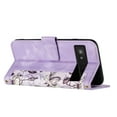 thumbnail image 3 of Cowithday for Google Pixel 7a Case, Magnetic Closure RFID Blocking Card Slots Kickstand Shockproof Flip Wallet Handbag Flowers Case Cover with Wrist Strap Shoulder Strap for Women & Girl, Purple, 3 of 9