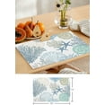thumbnail image 6 of Coastal Placemats Set of 6, Summer Beach Blue Teal Coral Placemats for Dining Table, Nautical Seaside Starfish Cotton and Linen Table Mats Washable for Kitchen, Party, Wedding, 13x19 Inches, 6 of 6