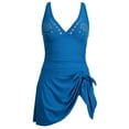 thumbnail image 7 of FEN AI Bathing Suit for Women One Piece Swimsuit Skirt Modest Swim Dress Blue L, 7 of 7