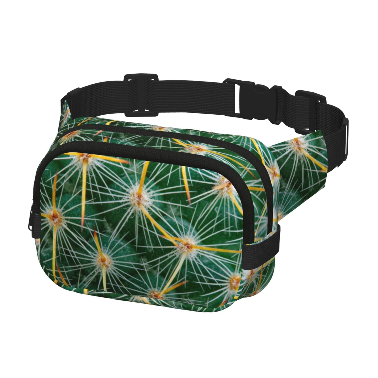 Picia Thorns Of Macro Cactus Print Square Double-Layer Waist Bag Mini Adjustable Waist Belt Bag Exercise Running Travel Hiking
