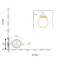 thumbnail image 4 of ANGARA South Sea Cultured Pearl Ring with Floral Halo in 14K Yellow Gold for Women | June Birthstone, Birthday, Anniversary, Jewelry Gift for Women | Pearl Ring, 4 of 8