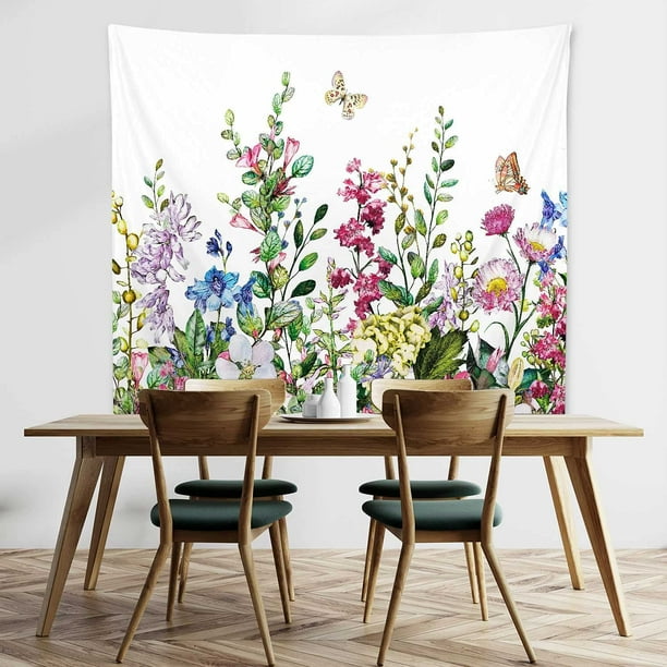 CPDD Floral Tapestry Flower Tapestry Wall Hanging Spring Tapestry Colorful Plant Wildflower Nature Wall Tapestry Botanical Herbs Vintage Tapestry for Bedroom Living Room Dorm 51 X 59 Inches Walmart