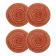 thumbnail image 1 of Uxcell 4 piezas de manteles trenzados redondos de 4" para mesas de comedor, manteles redondos antideslizantes, lavables, con aislamiento térmico, manteles tejidos, naranja, 1 of 7