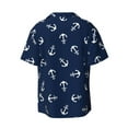 thumbnail image 2 of Disketp Men's Hawaiian Nautical Themed Simple Anchors Print Shirts Button Down Holiday Beach Shirts-Large, 2 of 7