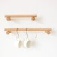 thumbnail image 3 of Toallero sencillo de madera, barra para toallas individual, sin perforaciones, para baño, cocina, 45 cm, 3 of 5