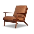 thumbnail image 2 of Home Square 2 Piece Mid Century Modern Leather Accent Chair Set in Cognac Tan, 2 of 8