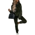 thumbnail image 3 of UKAP Ensemble de Jogging pour Femmes Manches Longues Survêtements à Cordon Deux Pièces Tenue Décontractée de Course Vert Armée m, 3 of 9