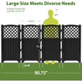 thumbnail image 3 of WLXIANG Outdoor Privacy Fence, 4 Fence Panels Privacy Screen Panels for Outside and Yard, Resin Air Conditioner Lattice Fence for Trash Can (Black), 3 of 8