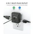 thumbnail image 3 of LENCENT usb wall plug outlet adapter,multi plug outlet extender,3 prong outlet Splitter with 3 USB Ports, Wall Charger Power outlet for Home,Office Black, 3 of 9