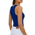 thumbnail image 5 of Asxite Tank Tops for Women Sleeveless Solid Color U Neck Ribbed Knit Casual Blouse, 5 of 6