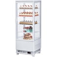thumbnail image 1 of IdealHouse Commercial Refrigerator Display Case, 3.5 Cu. Ft. Refrigerated Pastry Display with Tempered Glass Door, Cake Fridge Countertop Pastry Display, LED Lighting, Adjustable Shelves, White, 1 of 6