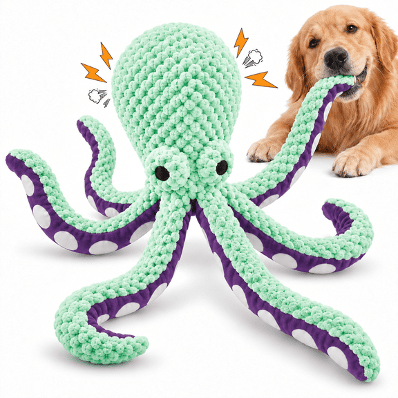 Squeaky Plush Dog Toy for Aggressive Chewers – Durable Chew Toy for Large & Medium Dogs with Teeth Cleaning