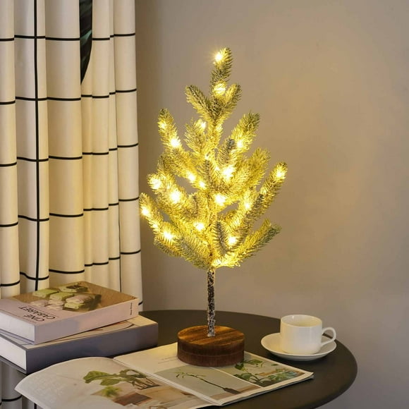 Dvkptbk Christmas Tree Small Christmas Tree for Trees Lamp with Led Lights Artificial Lighted Snowy Tree for Tabletop Desk Decor 21.65 Inch Fake Tree for Centerpiece Decorations on Clearance