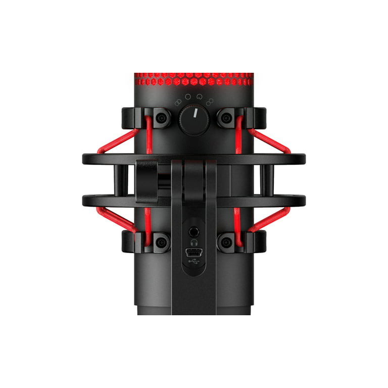 HyperX QuadCast – USB Condenser Microphone - Black/Red; Anti-Vibration  Shock Mount; 4 Polar Patterns; Red LED; Pop Filter; - Micro Center