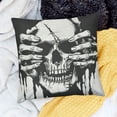 thumbnail image 2 of BANET Human Skull Throw Pillow Covers Peeping Hole Crack Wall Halloween Style Square Pillow Cases for Decorative Cushion Bed Couch Sofa Black 22x22in, 2 of 5