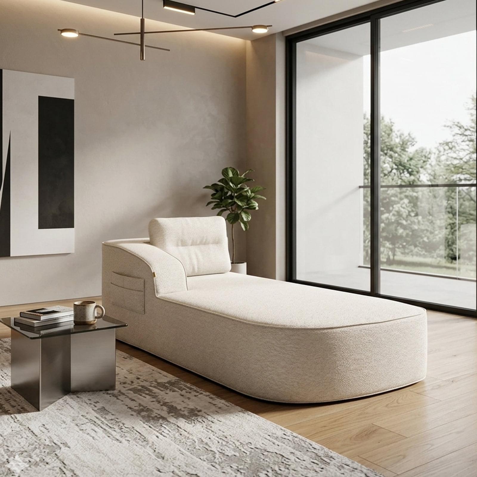 Pinmoco Cloud Sectional Couch for Living Room,Modern Modular Couch with Deep Seat and Side Pockets, Upholstered Couches Boneless Sofa, No Assembly Required, Off White