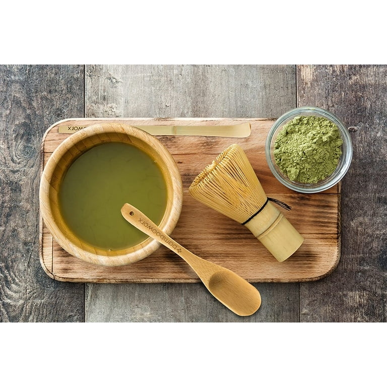 Matcha Whisk Set まっちゃ 抹茶 - Brush + Ceramic Bowl + Scoop / 八十本立 Japanese  Green Tea Bamboo Preparing Tool 3 Piece Set