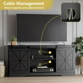 thumbnail image 4 of PUFFCAFE Farmhouse TV Stand for 65" 60" 55" Tvs,Entertainment Center with Storage & Sliding Barn Doors,Media TV Console Table,Black TV Stand for Living Room, 4 of 7