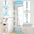 thumbnail image 6 of chdqwer 32-122inch Corner Shower Caddy Tension Pole Brown  Rustproof Drill-Free Shower Shelves for Bathroom Bathtub Washbasin  Adjustable Shower Organizer with 4 Tier Patent Stable Shelve, 6 of 13