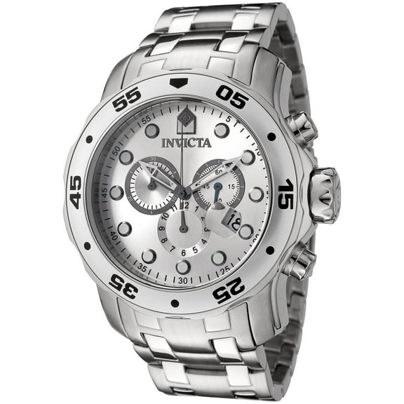 Invicta 0071 Men's Pro Diver SS Silver Dial Chronograph Watch