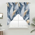thumbnail image 5 of Modern Feather Kitchen Window Curtains, Swag Curtains Valance for Bedroom Living Room Bathroom, Aesthetics Gold White Blue Minimalist Rod Pocket Window Treatment Curtain Block Drapes 2 Panels 36"x36", 5 of 9