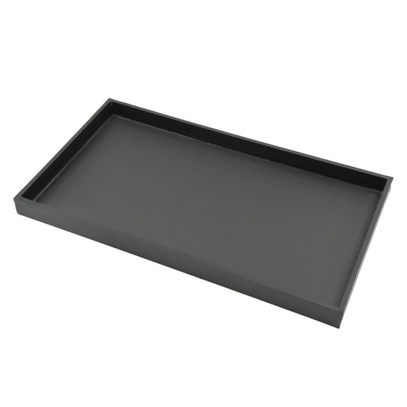 Large Black Faux Leather Open Top Tray - 14 3/4L” x 8 1/4"W x 1”D - Set of 3