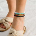 thumbnail image 4 of Handmade Beaded Anklets for Women Girls Boho Colorful Beads Ankle Bracelets Adjustable Foot Anklet, 4 of 4