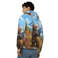 thumbnail image 4 of Zufioo Snowy Mountain Photography Bear Print Men's Hooded Cardigan, Zip-up Long-Sleeved Sweatshirt Jacket Sportswear-Medium, 4 of 5