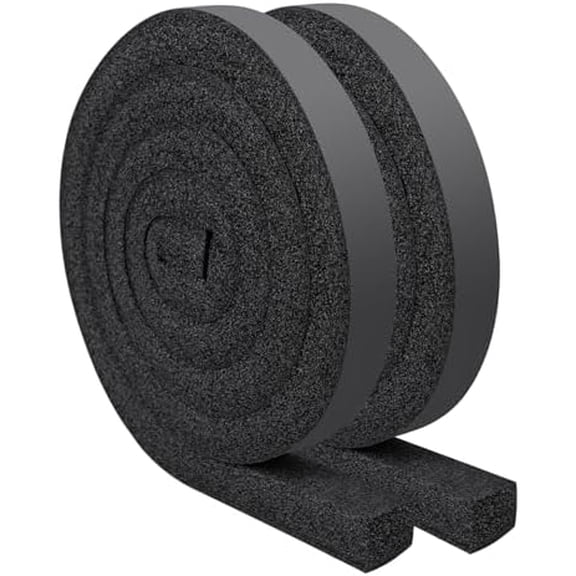 Air Conditioner Window Seal Kit - 1"x1" High Resilience Foam Weather Stripping Insulation Strip for AC, Noise Reducing, Air Leak Proof, No Glue, 13Ft Long (6.5Ft x 2 Rolls, Black)