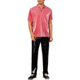 thumbnail image 2 of Camisetas Polo Brillantes INSPIRE CHIC para Hombre, Tops Cortos de Manga Disco Metálicos, M Rojo, 2 of 5
