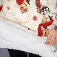 thumbnail image 3 of Oversized Wearable Blanket Hoodie,Beige Christmas Santa Pattern Sherpa Blanket Hoodie with Super Pockets,Super Warm Fuzzy Pullover for Women & Men, 3 of 6