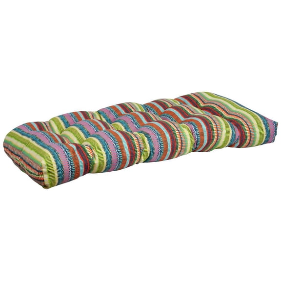 Blazing Needles 93180-LS-JO17-03 42 x 19 in. U-Shaped Patterned Spun Polyester Tufted Settee & Bench Cushion, Baranquilla Sky