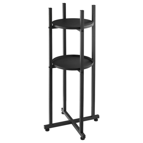 Water Dispenser Stand 2 Tier 1 Bottle Water Jug Holder Storage Organizer with Shelf Cross Base for Kitchen Office Black