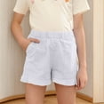 thumbnail image 2 of Ltctricy Girls' Casual Shorts Elastic Waist Pull on Wide Leg Shorts Summer Beach Shorts with Pockets 3-13 Years, 2 of 7