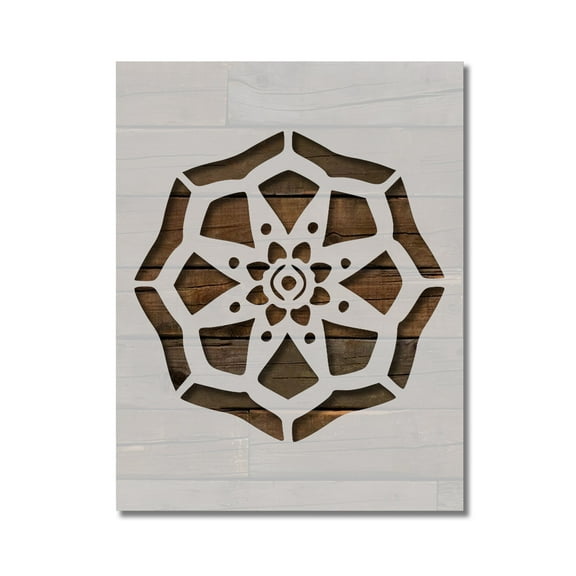 Mandala Stencil Geometric Pattern Spiritual Template Reusable 8.5 x 11 for Painting on Walls, Wood, Etc. By Stencilville