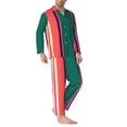 thumbnail image 2 of Sikiie Vertical Stripes Mens Pajama Set, Soft Warm Long Sleeve Sleepwear, Cozy Button-Down Pjs for Men-Large, 2 of 7