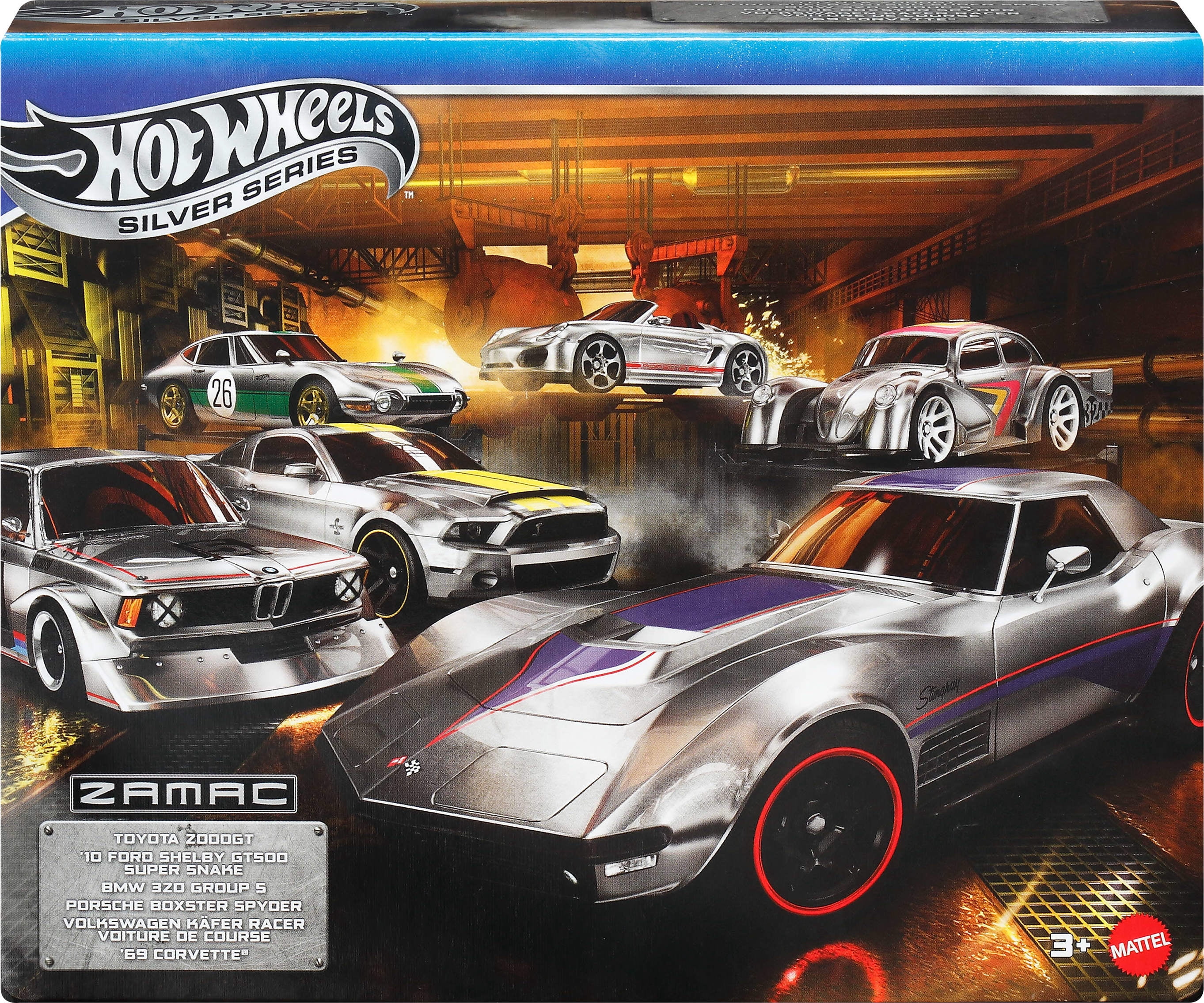 Hot Wheels 1:64 Scale Die-Cast Toy Cars, Set of 6 Zamac Vehicles