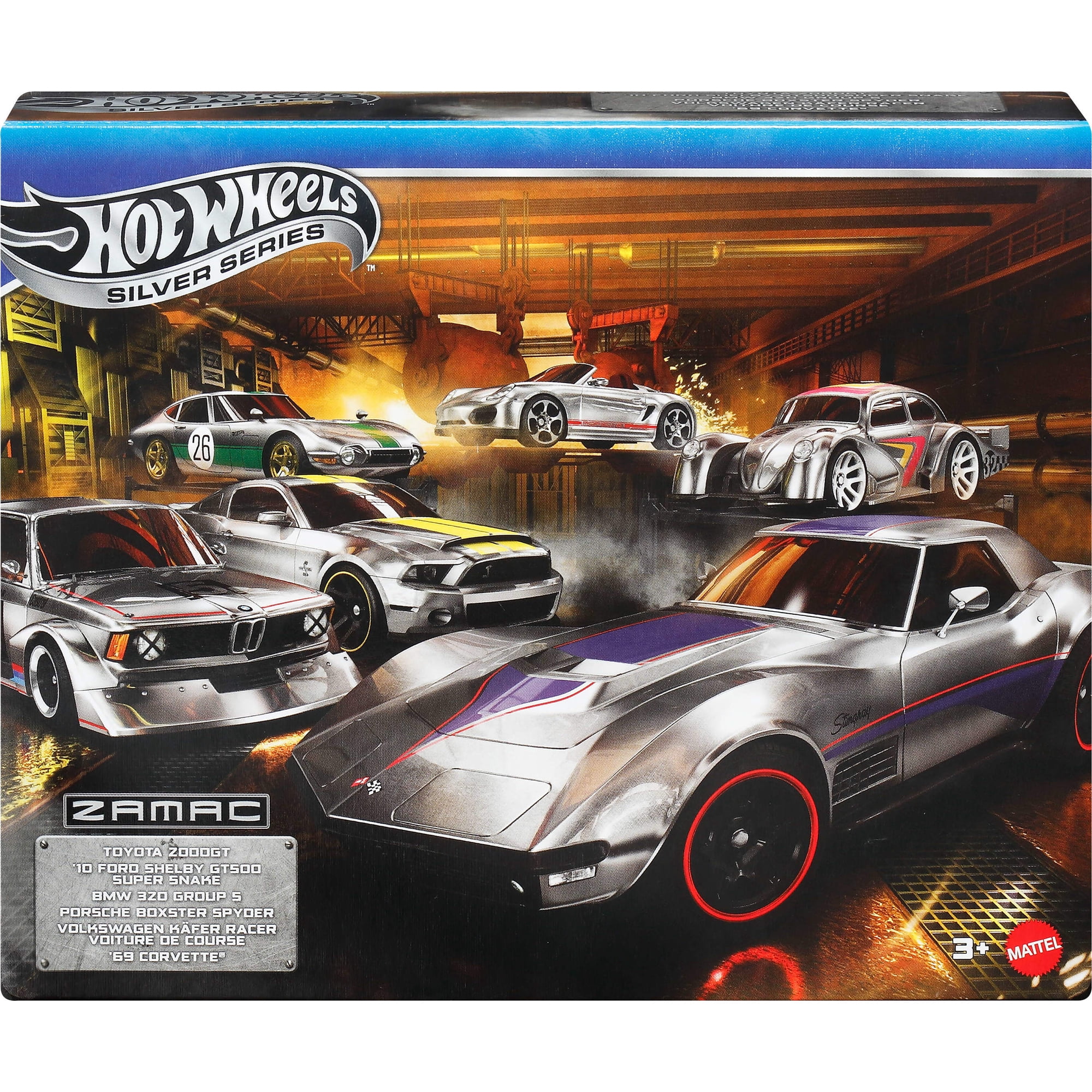 Hot Wheels 1:64 Scale Die-Cast Toy Cars, Set of 6 Zamac Vehicles