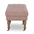 thumbnail image 3 of Aubrey Washed Pink Linen 62-Inch Bench, 3 of 6