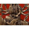 thumbnail image 3 of 9" Goddess Durga Brass Statue | Durga on Lion | Hindu Religious Sculpture | Handmade, 3 of 4