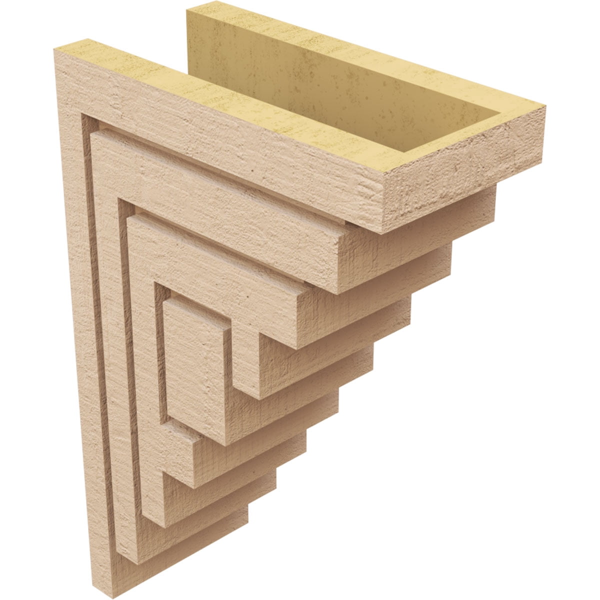 5"W x 10"D x 15"H Classic Landon Rough Cedar Woodgrain TimberThane Corbel, Primed Tan