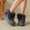 Gray, variant on Women Platform Mid Calf Snow Boots Faux Fur Fold Over Collar Double Buckle Warm Winter Booties Coffee 9