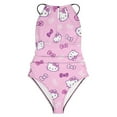 thumbnail image 3 of Hello Kitty Women's One Piece Swimsuit High Neck Tummy Control Swimwear Bathing Suit, 3 of 7