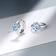 thumbnail image 4 of Lindos pendientes con hebilla para orejas de mascota, huellas de garras de gato, taladro de circonita azul, hebilla para orejas de cobre, estilo coreano, 4 of 5