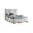 thumbnail image 3 of Meridian Furniture Lucia Cream Linen Textured Fabric King Bed, 3 of 12